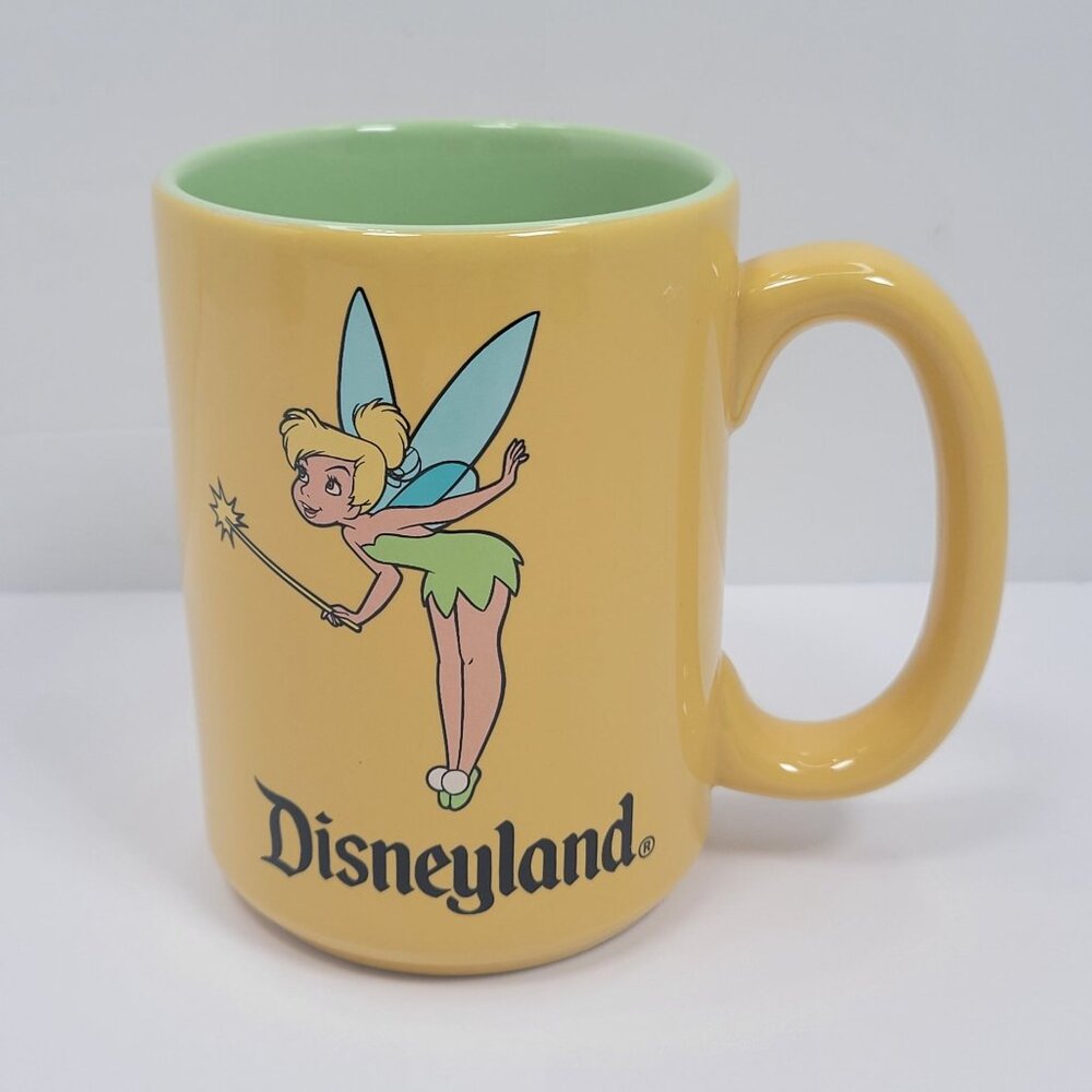 VTG Disneyland Tinkerbell Yellow Green Ceramic Coffee Mug - Picture 2 of 8